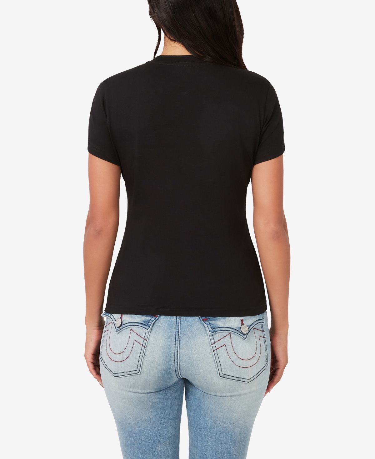 True Religion Women's Crystal Arched Logo Tee
