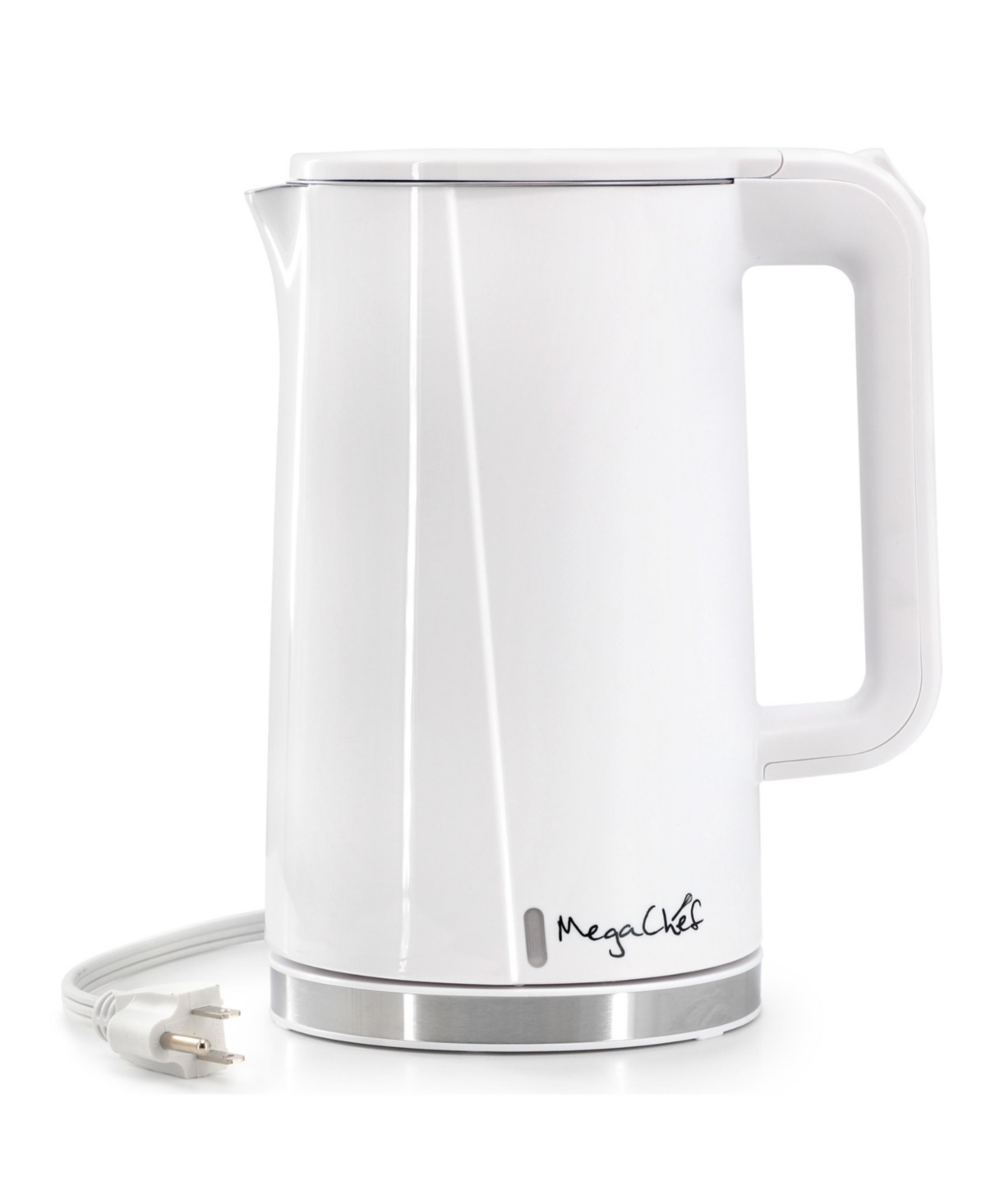 Megachef 1.7 Liter Double Wall Stainless Steel Electric Tea Kettle - White