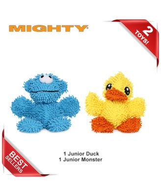 MIGHTY- Microfiber Ball Jr Monster & Jr Duck - Combo Pack, Durable Dog Toys