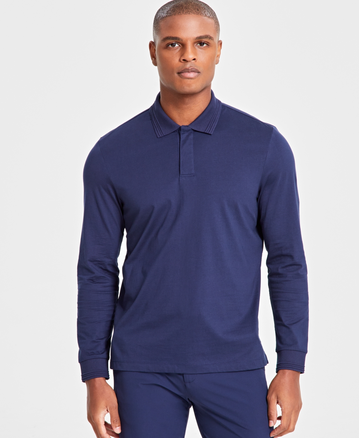 Alfani Men's Mercerized Polo Shirt, Created For Macy's In Neo Navy