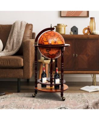 16th Century Wood Globe Wine Bar Stand