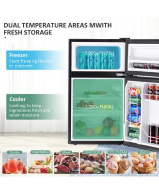 3.2 cu ft Compact Stainless Steel Refrigerator