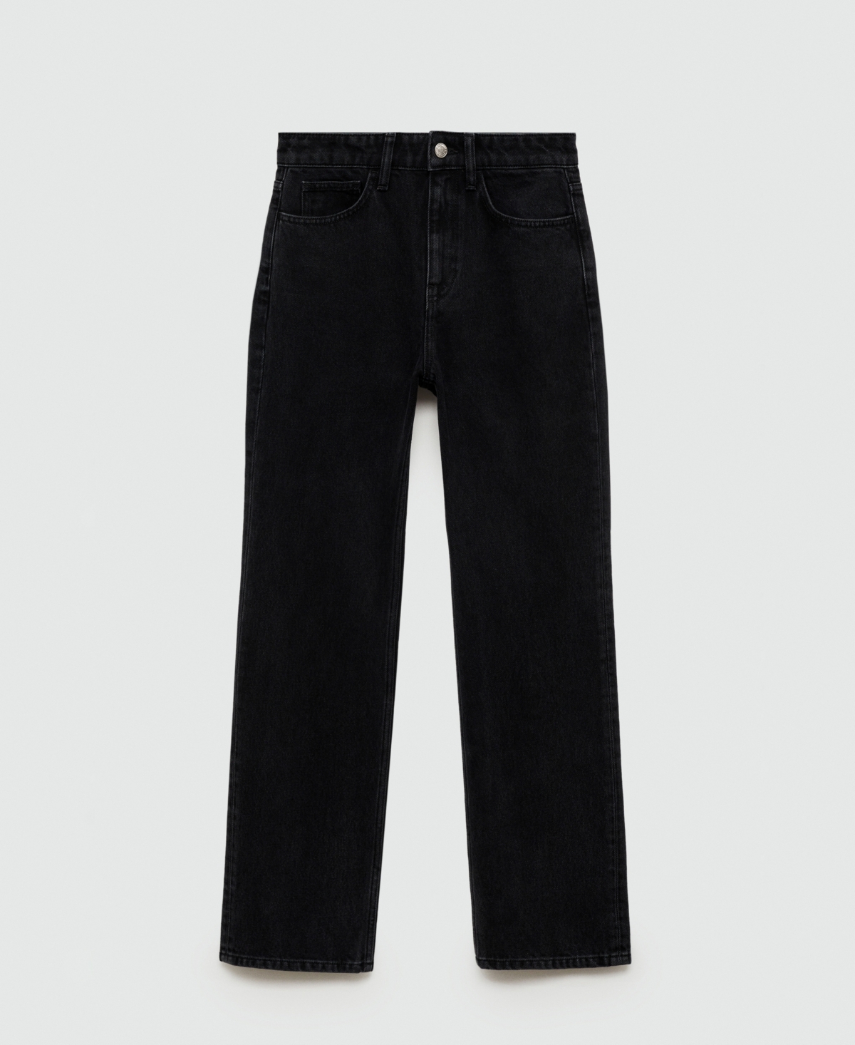 Shop Mango Women's Matilda Medium-rise Straight-fit Jeans In Black Denim