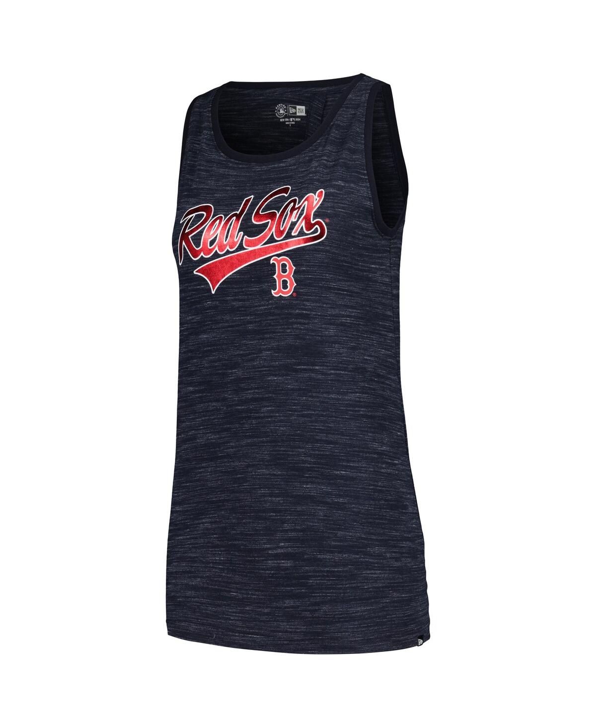 NEW ERA WOMEN'S NAVY BOSTON RED SOX SPACE-DYE ACTIVE TANK TOP 