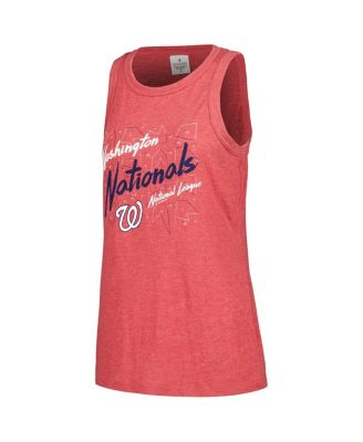 Women's Red Washington Nationals Gauze High Neck Tank Top
