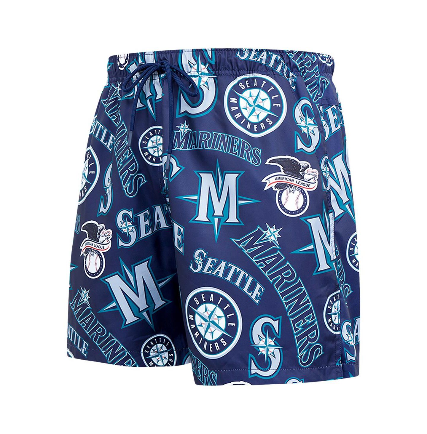 Мужские шорты Pro Standard Aqua Seattle Mariners Toss Logo Woven — фото 3