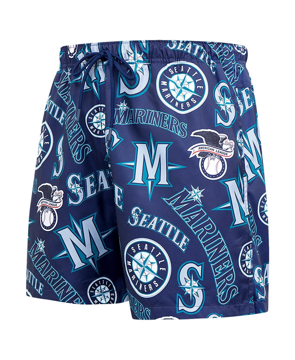 Pro Standard Men's Aqua Seattle Mariners Toss Logo Woven Shorts In Multi