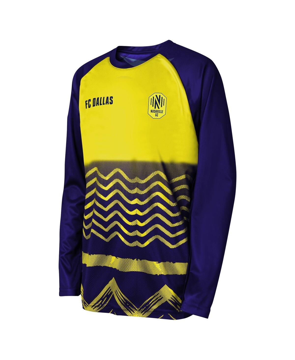 Outerstuff Big Boys And Girls Navy Nashville Sc True Pioneer Raglan Long Sleeve T-shirt In Navy