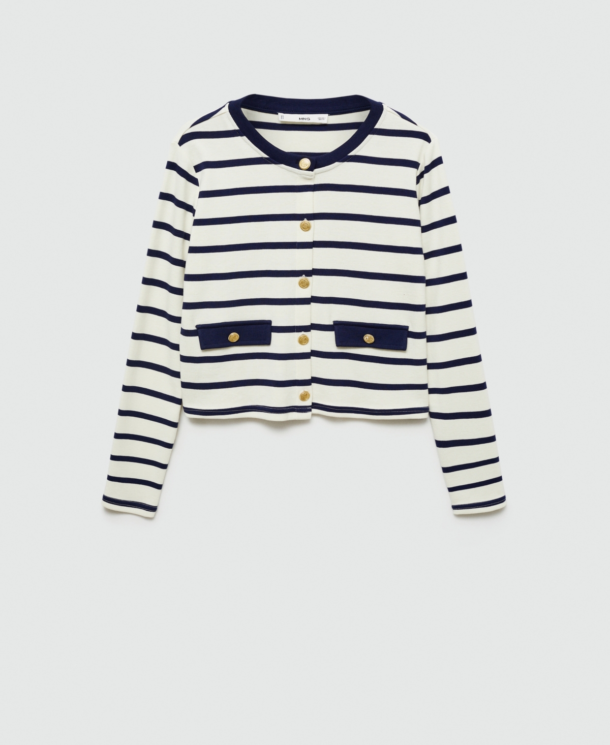 Mango Women's Buttons Detail Striped Cardigan