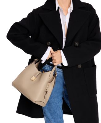 Deco Medium Pebbled Leather Crossbody Tote Bag