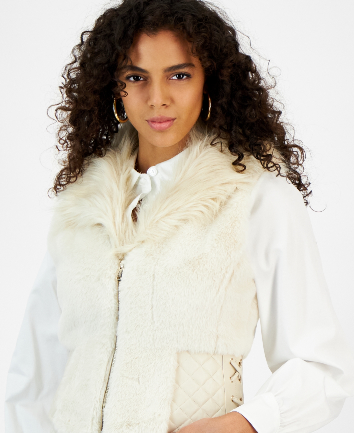 Guess Women's Emma Faux-Fur Zipper-Front Vest