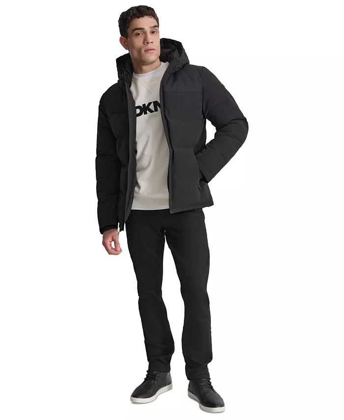 Men's Mixed-Media Puffer Coat - thumbnail 9