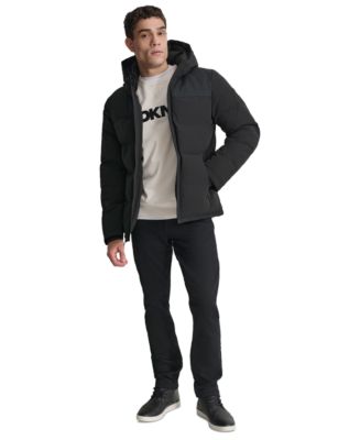 DKNY Men's Mixed-Media Puffer Coat, Created for Macy's - Macy's