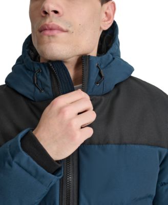 Men's Mixed-Media Puffer Coat, Created for Macy's 