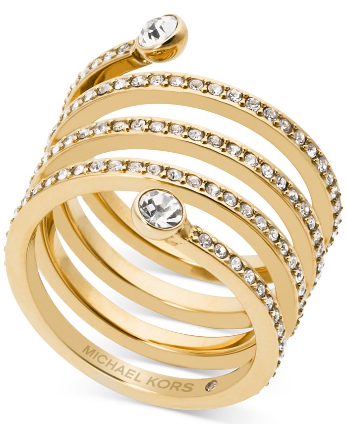 Michael Kors Pavé Crystal Twist Ring & Reviews - Fashion Jewelry ...