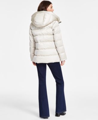 Women's Hooded Zip-Front Puffer Coat