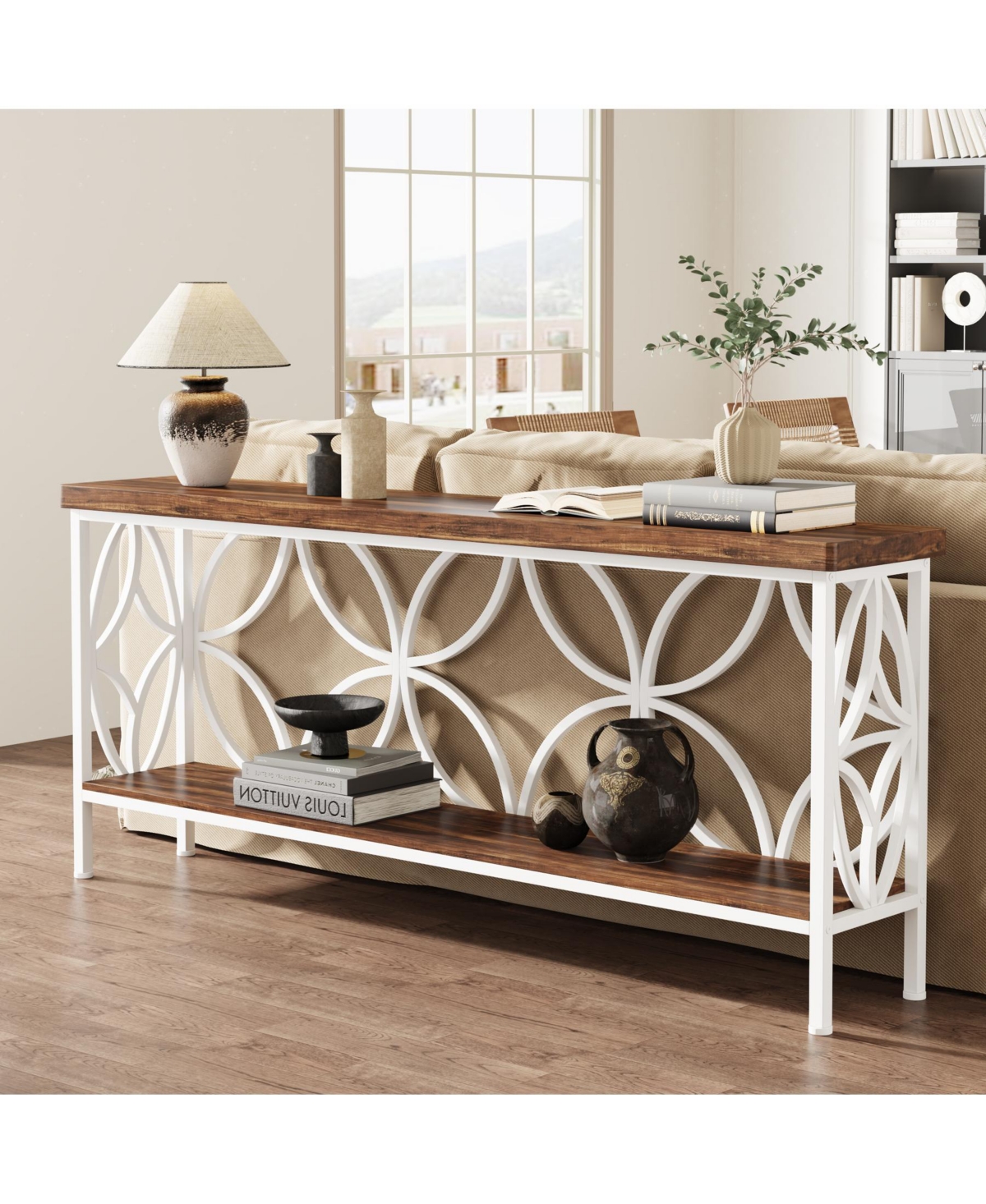 Tribesigns 70.9-Inch Narrow Sofa Table, Industrial Long Table Behind Couch for Entryway, Living Room, Foyer, Unique Design