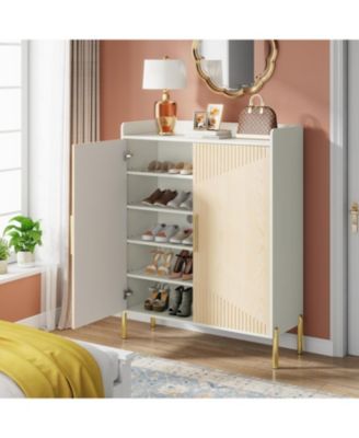 Large Shoe Cabinet, 30 Pairs Entryway Shoe Storage Cabinet with Doors and Shelves, 6-Tier Modern Shoes Rack Organizer for Hallway, Closet, Bedroom, Living Room