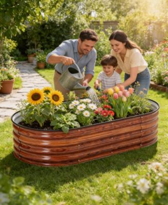 4x2x1Ft 3-Piece Raised Garden Bed Outdoor Metal Garden Bed for Vegetables Flowers and Herbs Planter Box