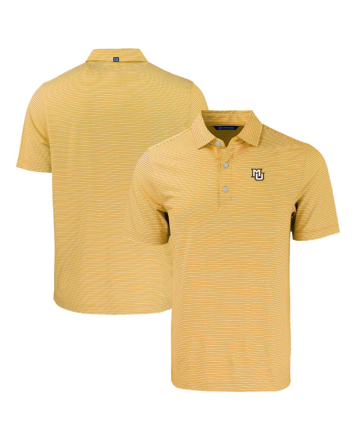 Cutter & Buck Men's Marquette Golden Eagles Forge Eco Double Stripe Stretch Polo In Gold,white