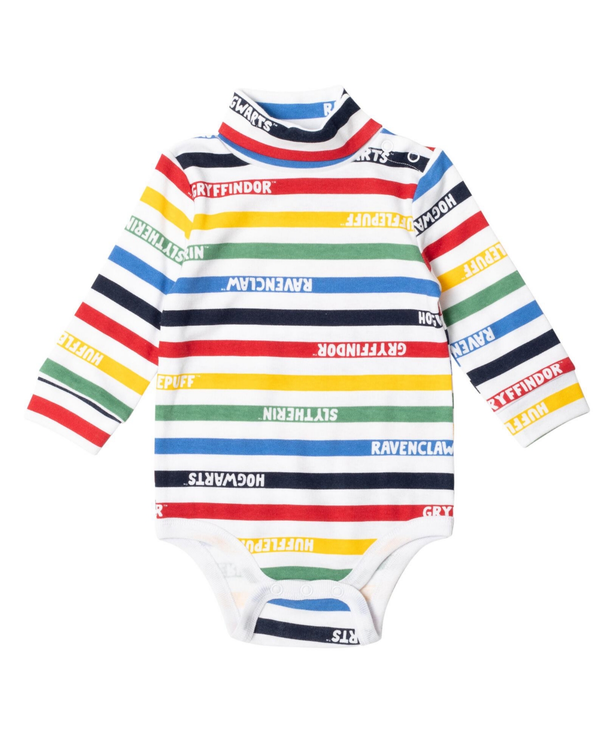 Harry Potter Baby Boys Gryffindor Hufflepuff Ravenclaw Slytherin Baby 2 Pack Turtleneck Bodysuits to -/ gray