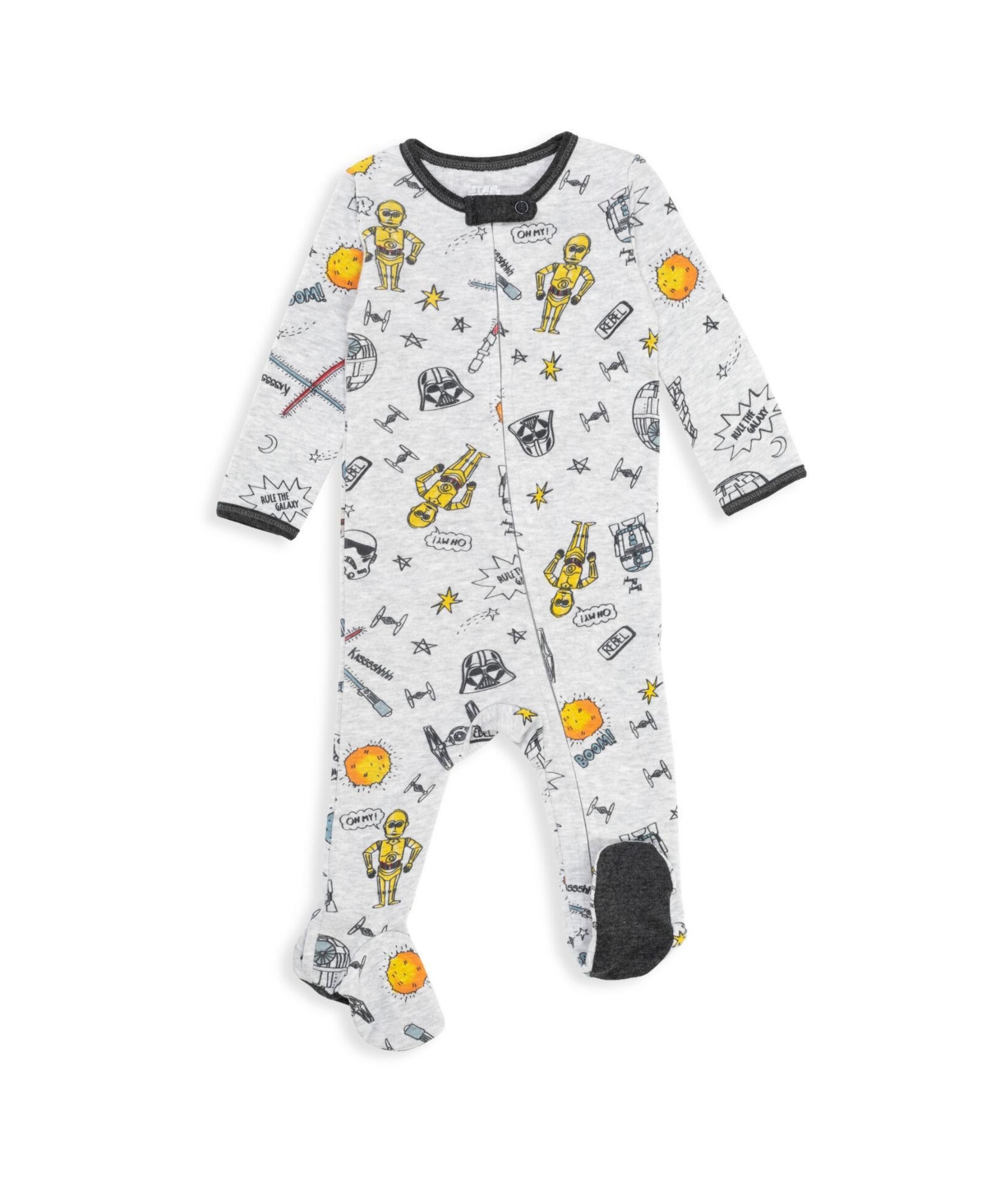 Starwars Baby Boys Star Wars Chewbacca R2- D2 Darth Vader Stormtrooper Baby 2 Pack Zip Up Long Sleeve Sleep N' Play Coveralls to -gr