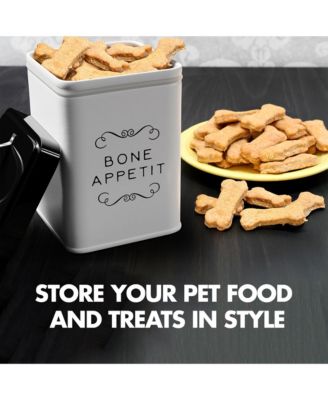 Sparky Metal Storage Treats Canister, 36 oz., White & Black - Good Dog