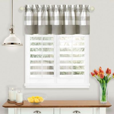 Modern Farmhouse Buffalo Plaid Checkered Rod Pocket Window Valance Curtain