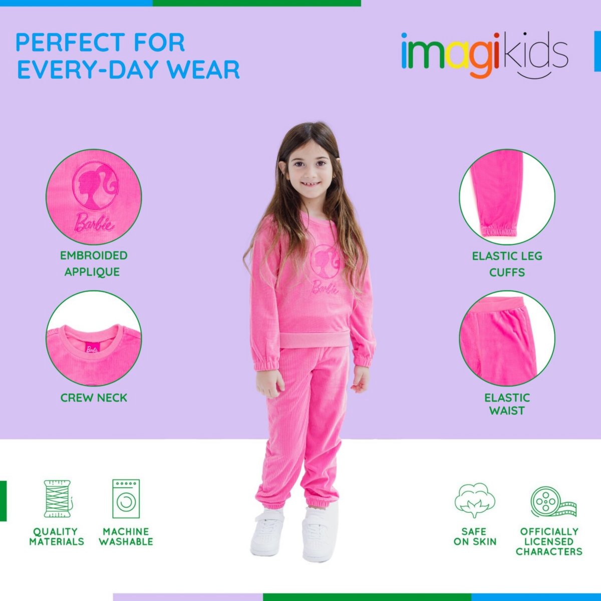 Barbie Toddler Girls Velour Sweatshirt and Jogger Pants Outfit Set to (2T - 14-16) - barbie