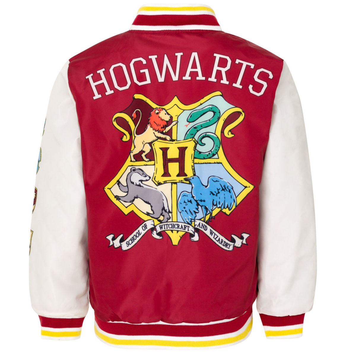 Harry Potter Varsity Bomber Jacket Little Kid to Big Kid Sizes (5-6 - 18-20) -/ white