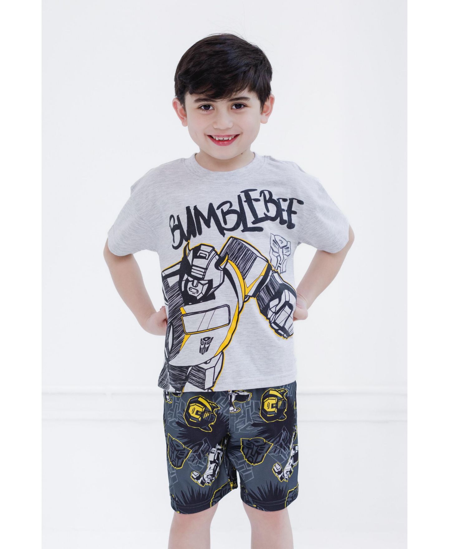 Детский комплект Transformers Little Boys Bumblebee Athletic 2-Piece T-Shirt and Shorts Set, цвет: Серый — фото 7