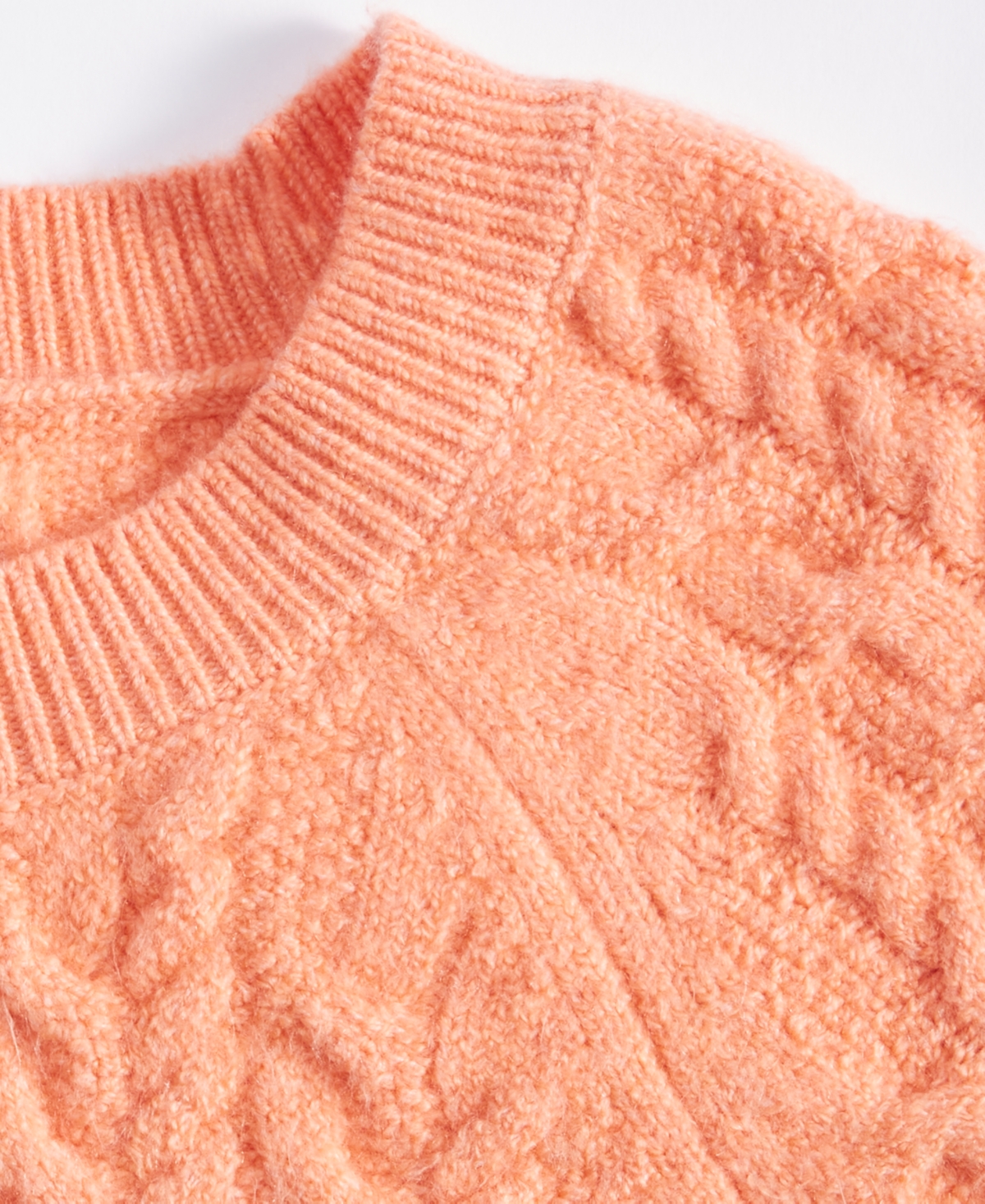 On 34th Women's Cozy Cable-knit Crewneck Sweater, Created For Macy's In Melon Ball