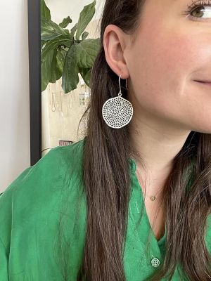 INK + ALLOY Gretchen Large Circle With Holes Earrings Silver