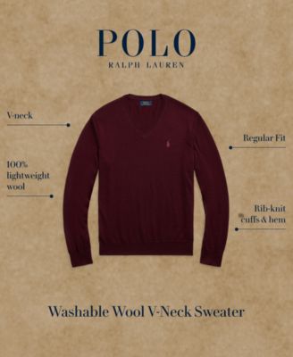 Men's Washable Wool V-Neck Sweater