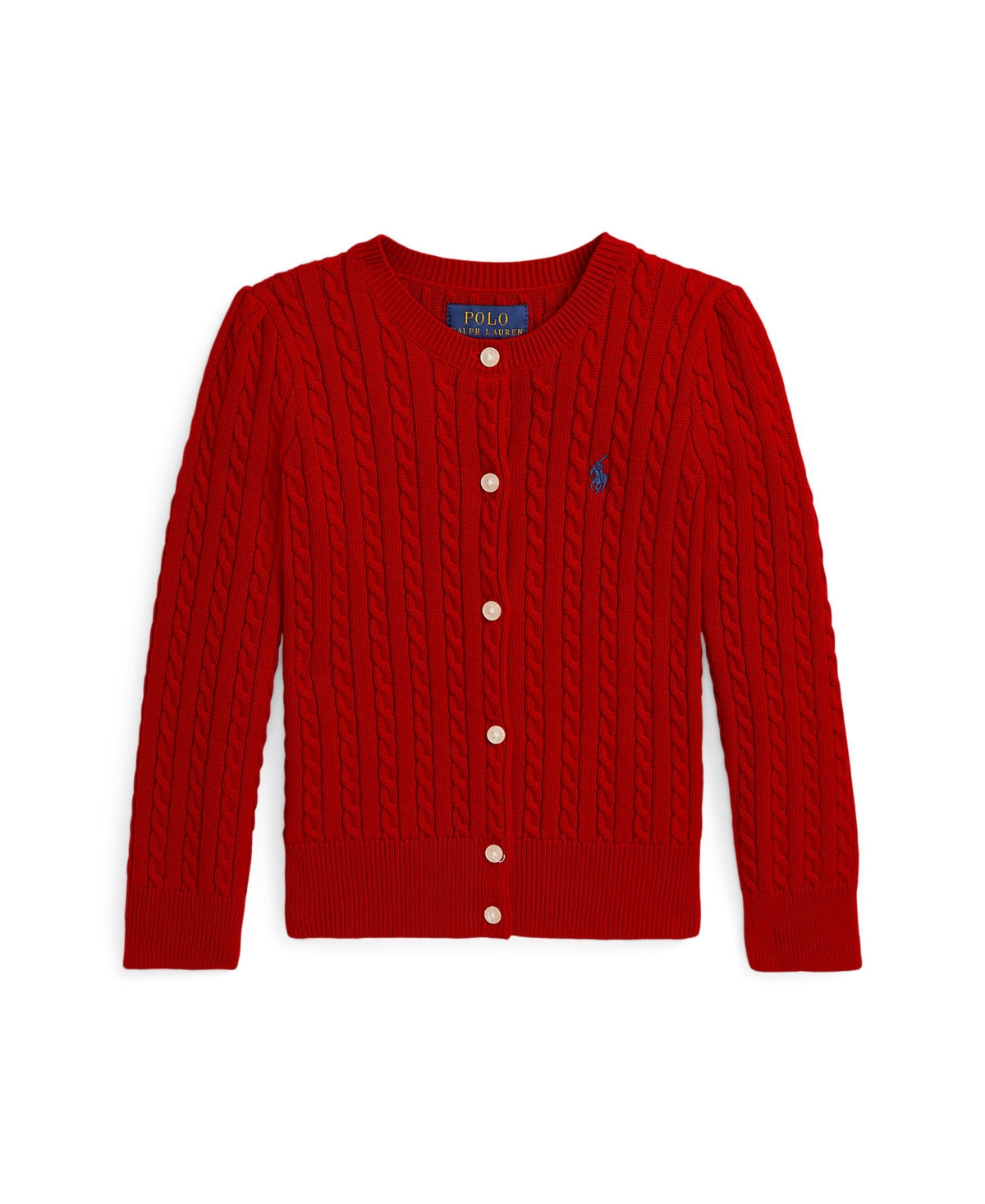 Polo Ralph Lauren Toddler And Little Girls Mini-Cable Cotton Cardigan