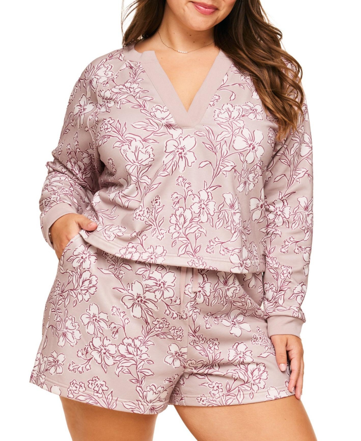 Adore Me Plus Size Lesley Sweatshirt & Shorts Set