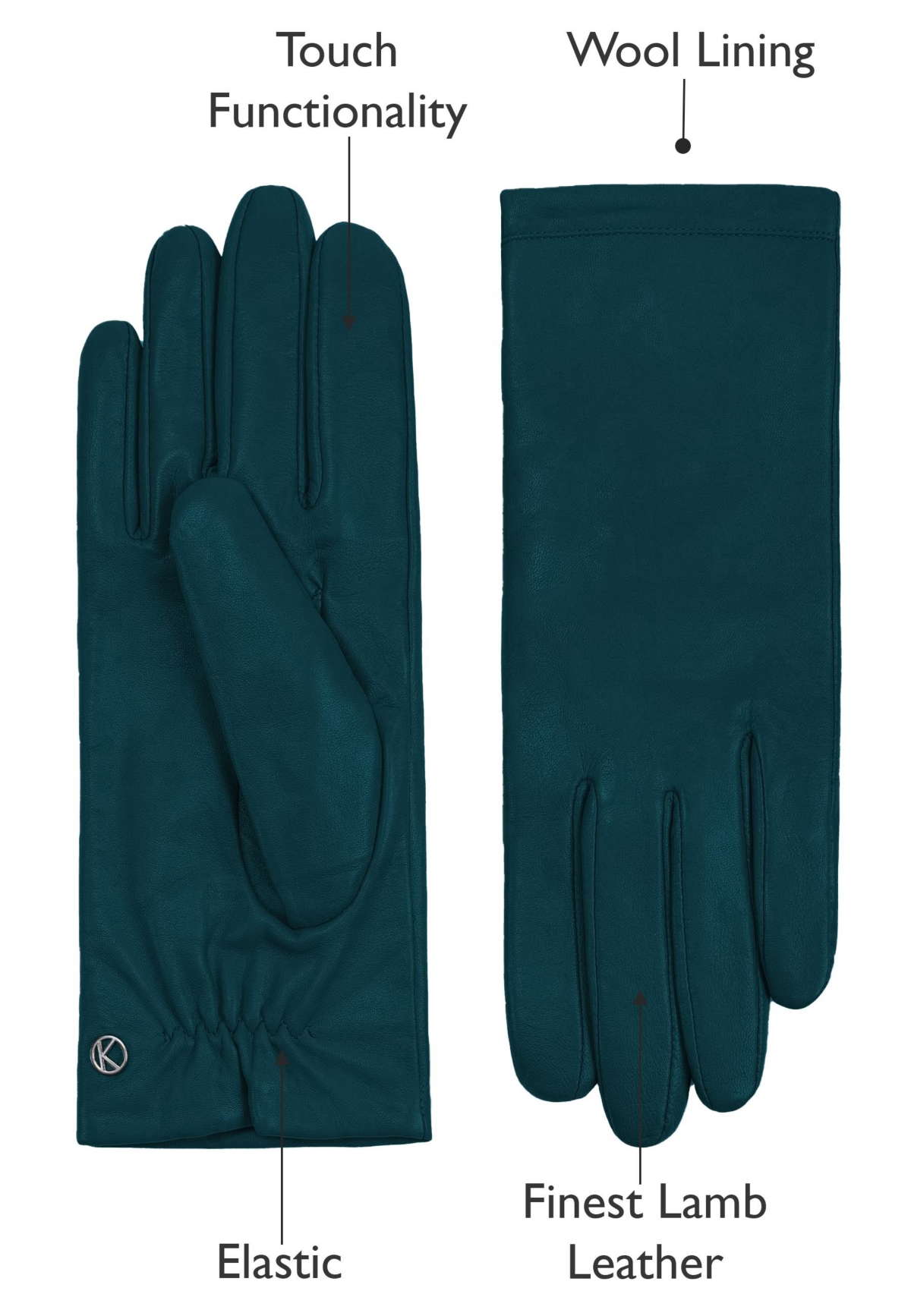 Kessler Women`s Premium Lamb Leather Touchscreen Gloves 