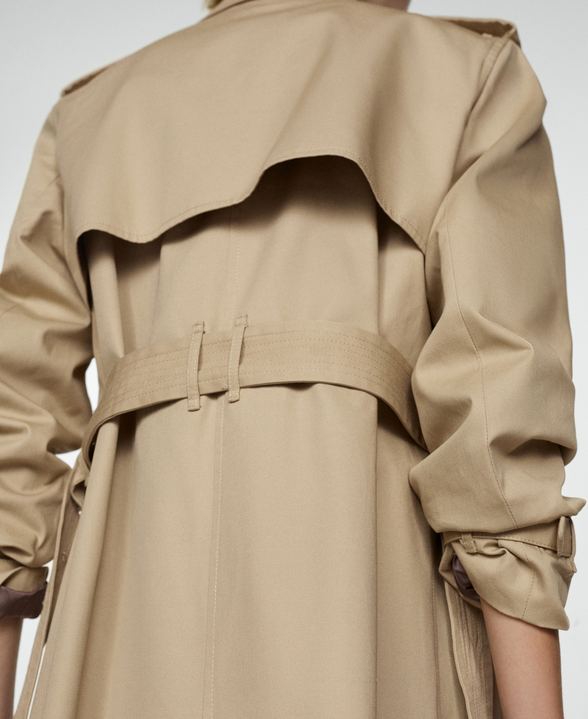 Mango Women's Belt Detail Classic Trench Coat