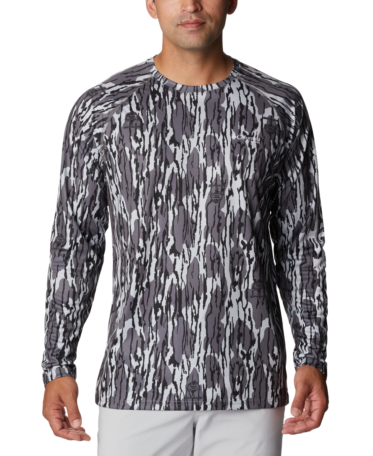 Shop Columbia Men's Pfg Super Terminal Tackle Long Sleeve Shirt In Cool Grey Mossy Oak Bottomland