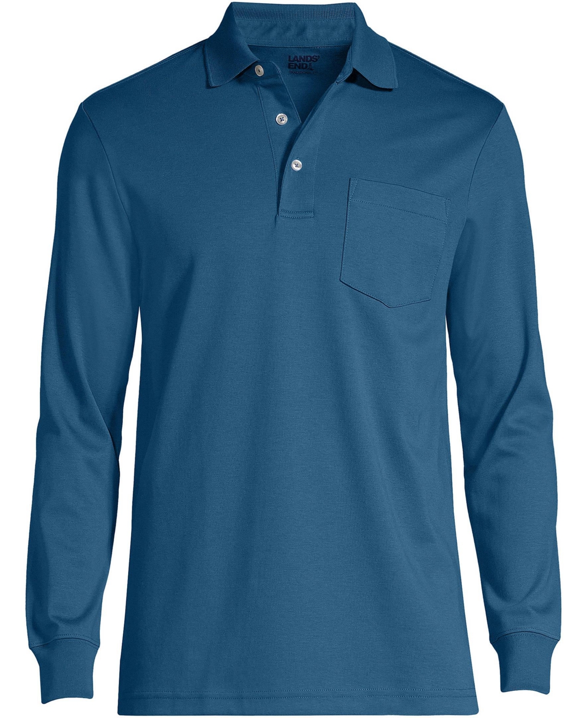 Lands' End Big & Tall Sleeve Cotton Supima Polo Shirt with Pocket