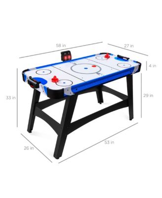 58in Mid-Size Air Hockey Table for Game Room w/ 2 Pucks, 2 Pushers, LED Score Board, 12V Motor