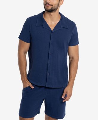 Men's SPRING + MERCER Camp Collar Casual Short Sleeve Button-Up Shirt