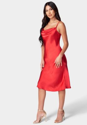 Women's Satin Midi Slip Dress