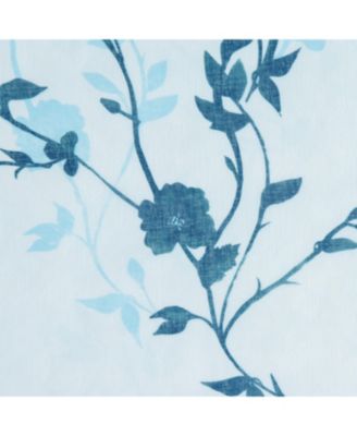 Premium 2-Panel Floral Textured Sheer Curtain Panels - 3-in-1 Back Tab, Rod Pocket, Ring Tab - 52 x 63 Inches