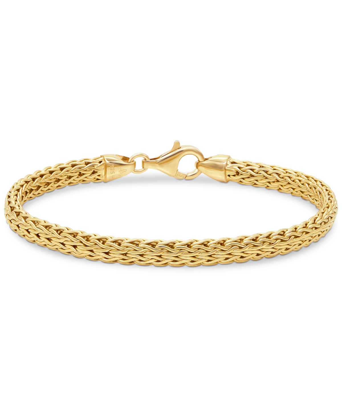 Gold Plated Dragon Bone Oval 5mm Chain Bracelet in Sterling Silver, X-Small 6.5 in - Gold