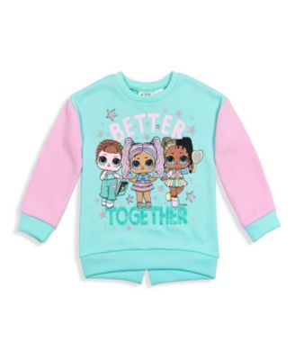 Girls Fleece Sweatshirt and Jogger Pants Outfit Set
