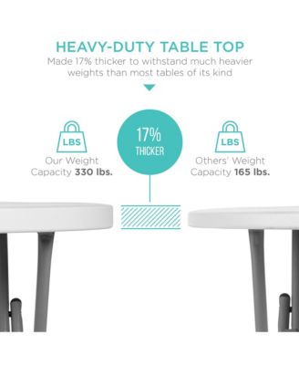 32in Bar Height Folding Table, Indoor Outdoor Accessory w/ Thick Table Top, 330lb Capacity