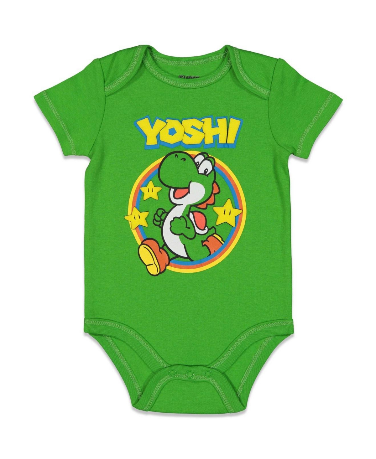 Super Mario Baby Boys Nintendo Donkey Kong Yoshi Mario Lugi Bowser Toad 5 Pack Short Sleeve Bodysuits Newborn to