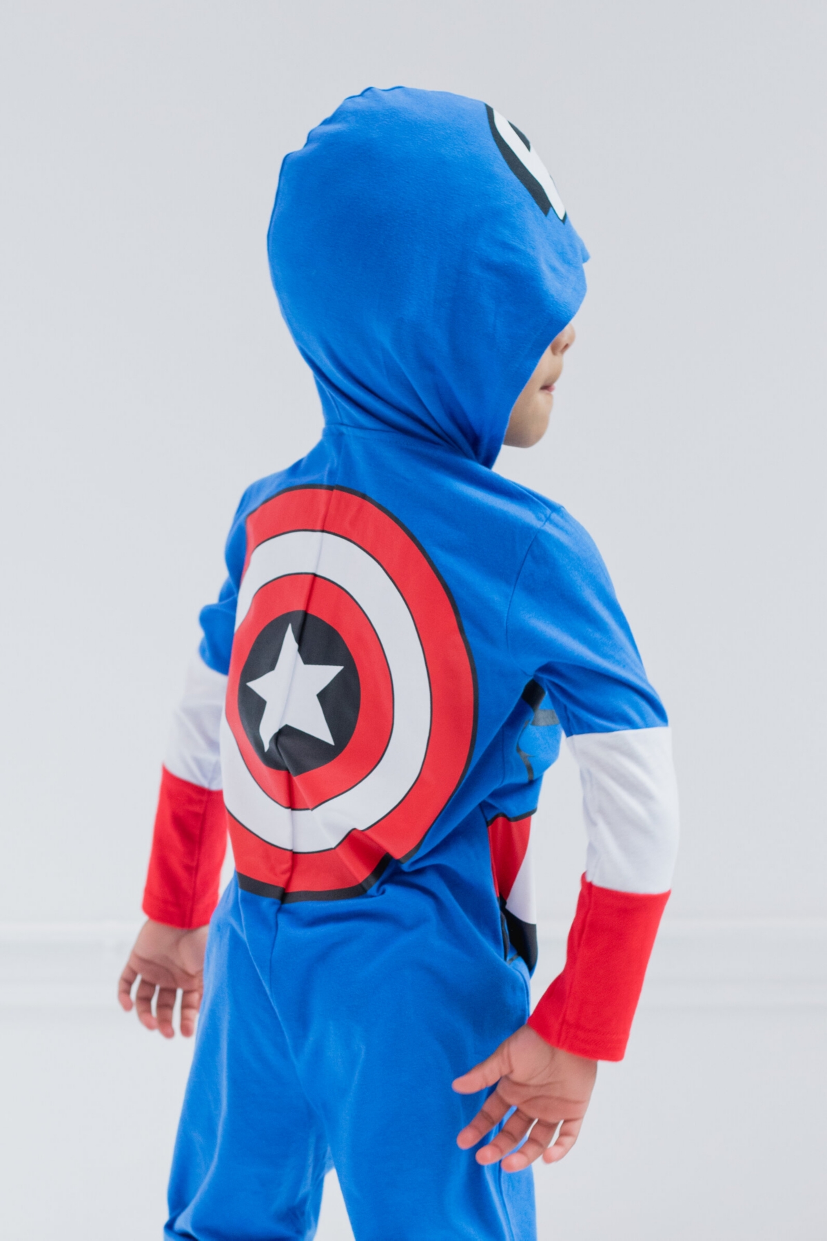Avengers Toddler Boys MarvelIron Man Zip Up Cosplay Coverall - Captain america