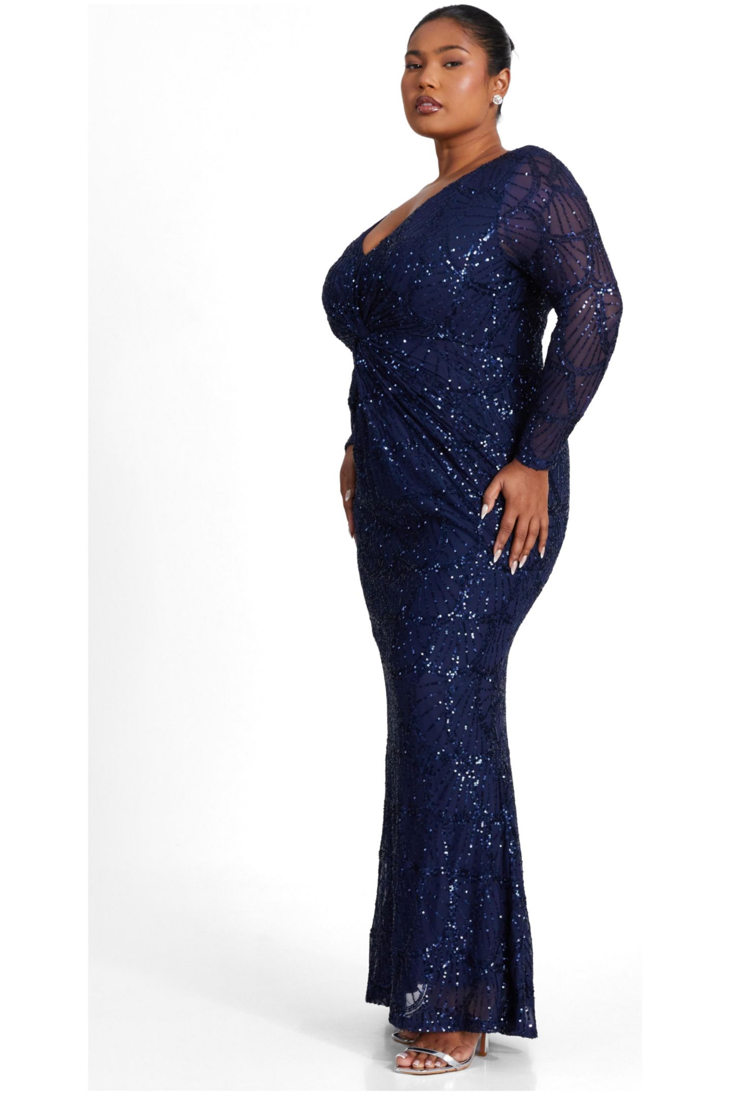 Женское платье QUIZ Sequin Maxi, цвет: Тёмно-синий — фото 5